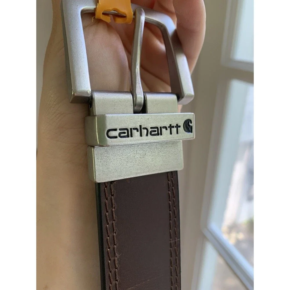NWT Carhartt Men's Oil Finish Leather Reversible Belt Brown/Black - Size 42
